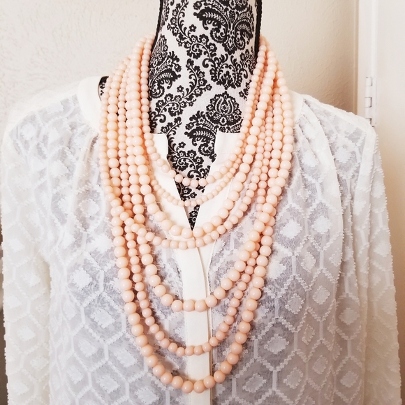 BaubleBar Multi Strand Layered Necklace in Soft Coral - Picture 10 of 13